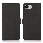 For iPhone 16e KHAZNEH Matte Texture Leather Phone Case(Black)
