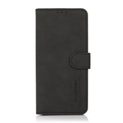 For iPhone 16e KHAZNEH Matte Texture Leather Phone Case(Black)
