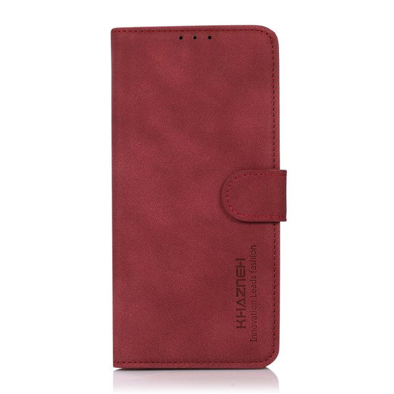 For iPhone 16e KHAZNEH Matte Texture Leather Phone Case(Red)
