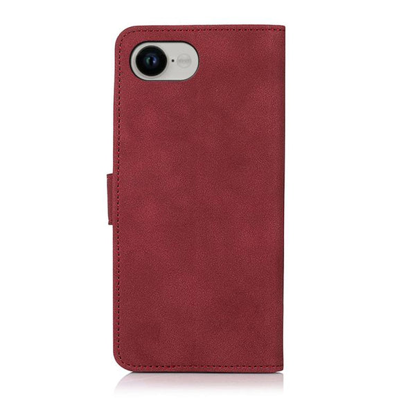 For iPhone 16e KHAZNEH Matte Texture Leather Phone Case(Red)