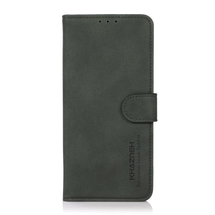 For iPhone 16e KHAZNEH Matte Texture Leather Phone Case(Green)