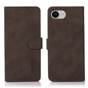 For iPhone 16e KHAZNEH Matte Texture Leather Phone Case(Brown)