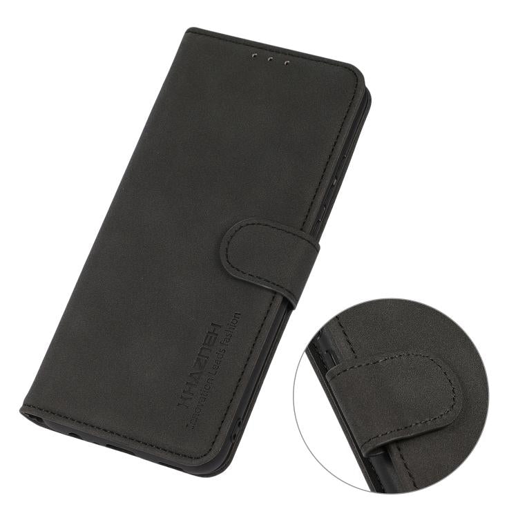 For iPhone 17 KHAZNEH Matte Texture Leather Phone Case(Black)