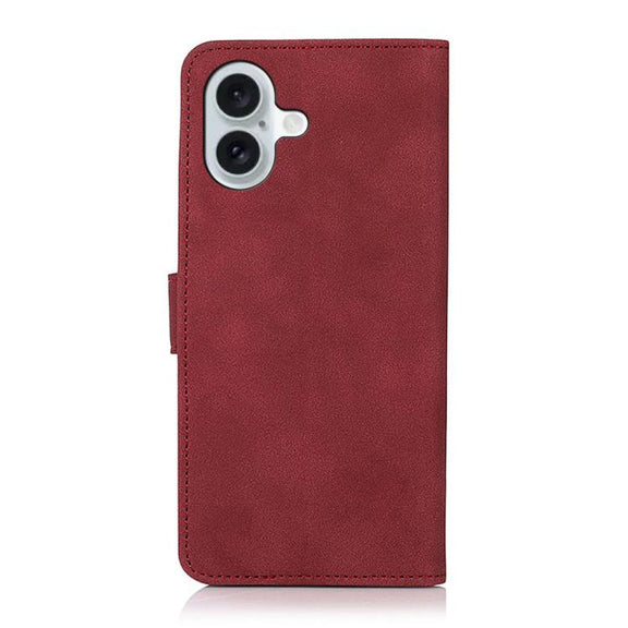 For iPhone 17 KHAZNEH Matte Texture Leather Phone Case(Red)