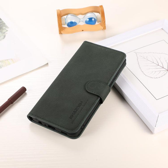 For iPhone 17 KHAZNEH Matte Texture Leather Phone Case(Green)