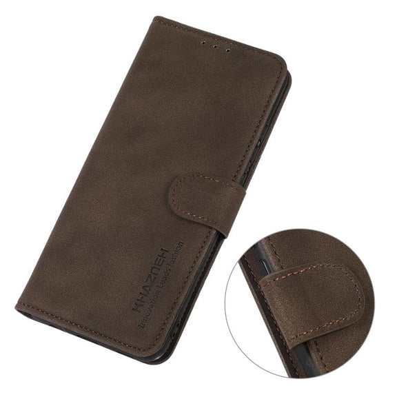 For iPhone 17 KHAZNEH Matte Texture Leather Phone Case(Brown)