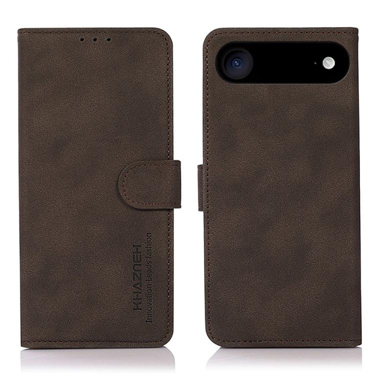 For iPhone 17 Air KHAZNEH Matte Texture Leather Phone Case(Brown)