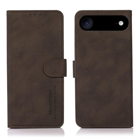 For iPhone 17 Air KHAZNEH Matte Texture Leather Phone Case(Brown)