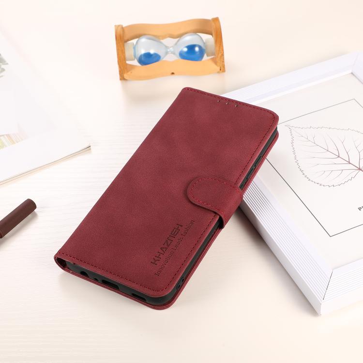 For iPhone 17 Pro KHAZNEH Matte Texture Leather Phone Case(Red)