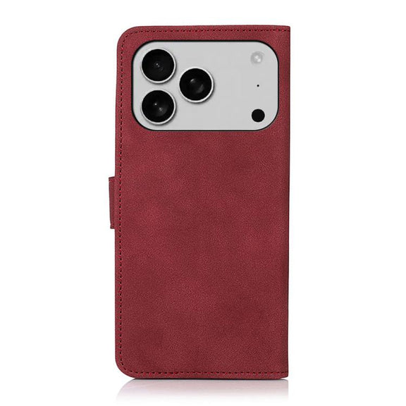 For iPhone 17 Pro KHAZNEH Matte Texture Leather Phone Case(Red)