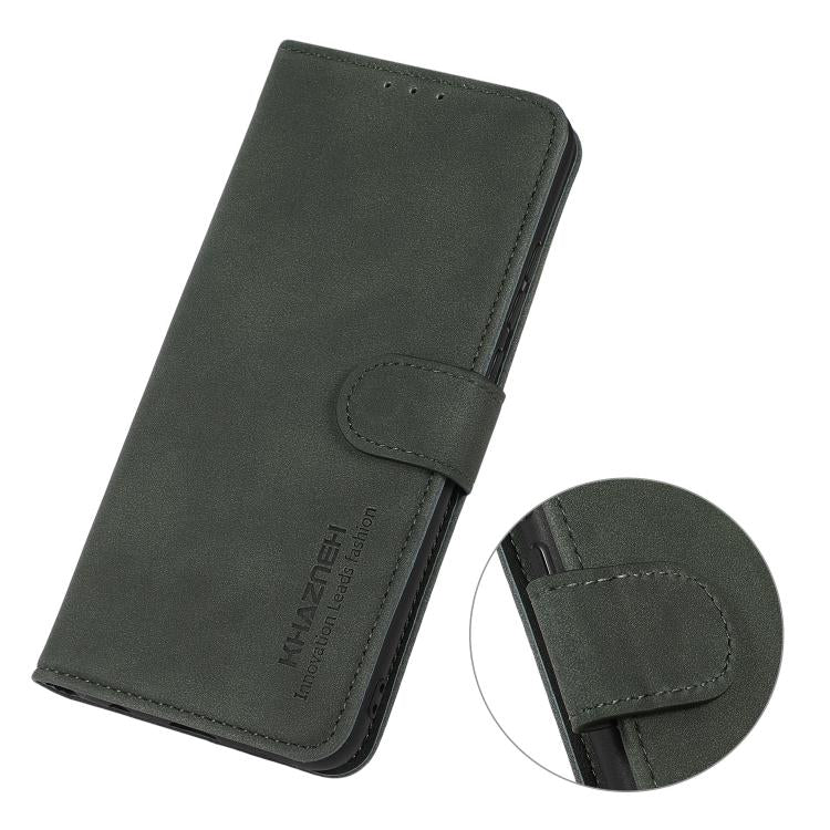For iPhone 17 Pro KHAZNEH Matte Texture Leather Phone Case(Green)