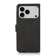 For iPhone 17 Pro Max KHAZNEH Matte Texture Leather Phone Case(Black)