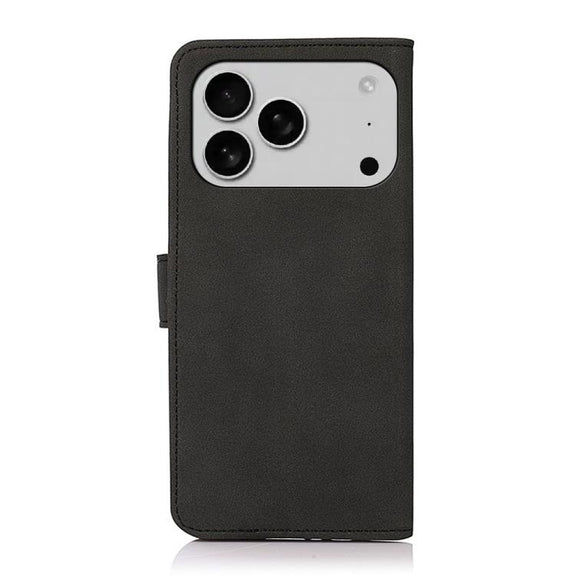 For iPhone 17 Pro Max KHAZNEH Matte Texture Leather Phone Case(Black)