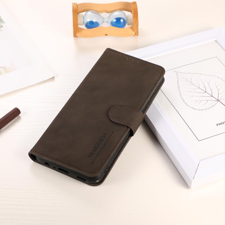 For iPhone 17 Pro Max KHAZNEH Matte Texture Leather Phone Case(Brown)