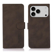 For iPhone 17 Pro Max KHAZNEH Matte Texture Leather Phone Case(Brown)