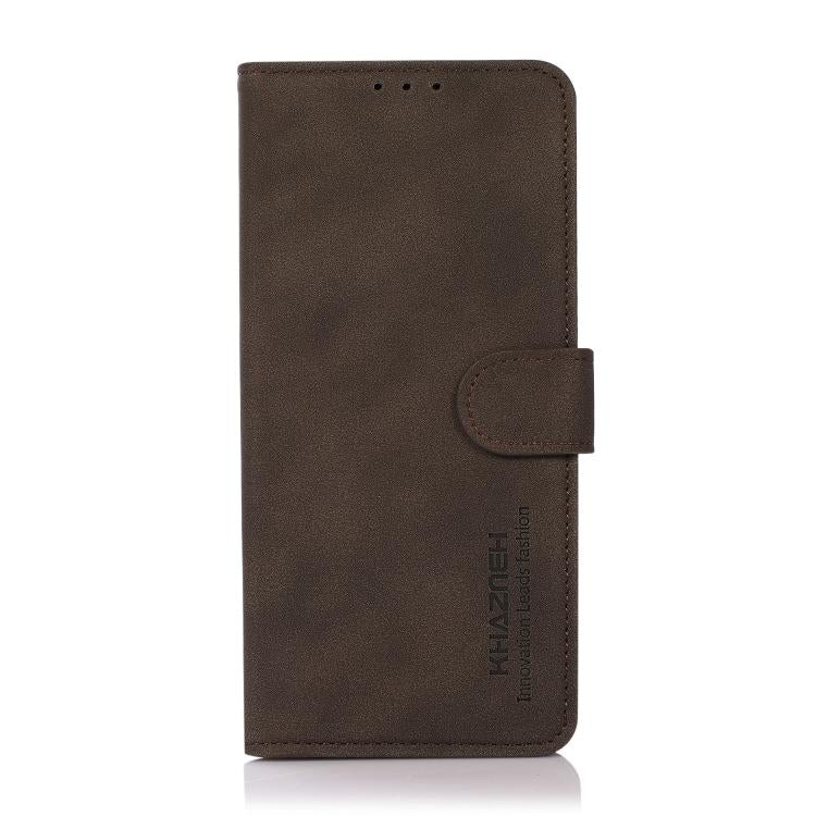 For iPhone 17 Pro Max KHAZNEH Matte Texture Leather Phone Case(Brown)