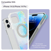 For iPhone 13 Pro Max Dual-side IMD Marble Magsafe Phone Case(White)