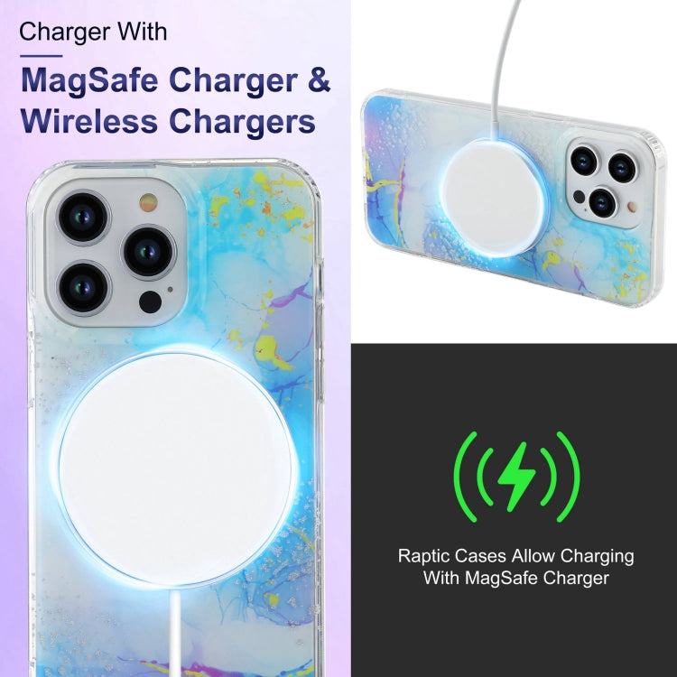 For iPhone 13 Pro Max Dual-side IMD Marble Magsafe Phone Case(White)