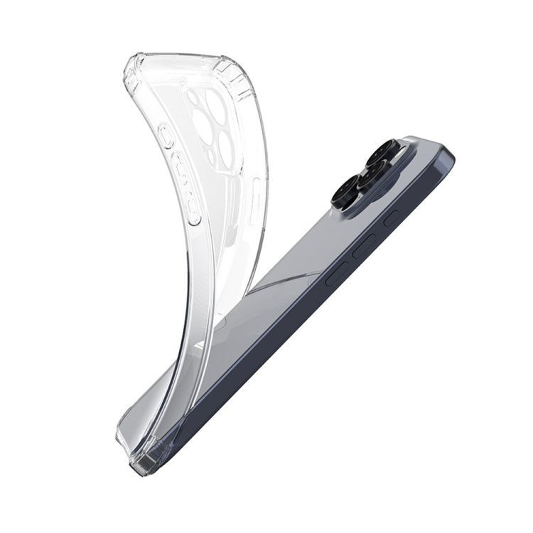 For iPhone 16 Pro Max Four-Corner Shockproof Clear TPU Phone Case(Transparent)