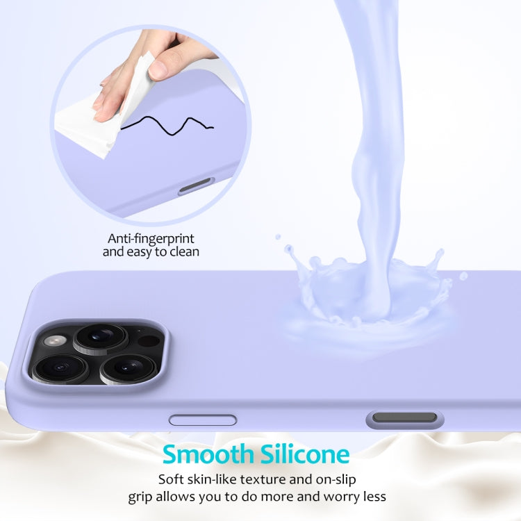For iPhone 16 Pro Max Solid Color Silicone Phone Case(Purple)