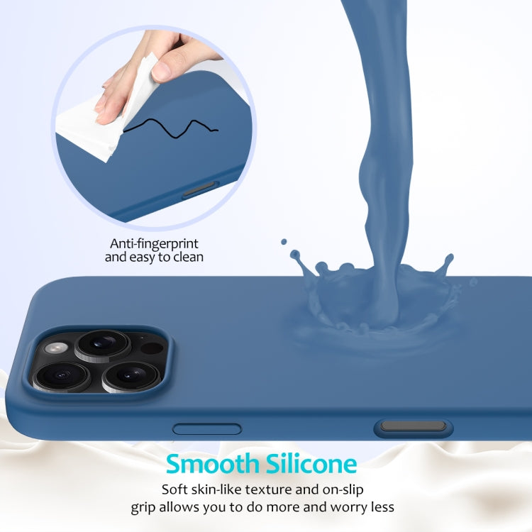 For iPhone 16 Pro Max Solid Color Silicone Phone Case(Cobalt Blue)