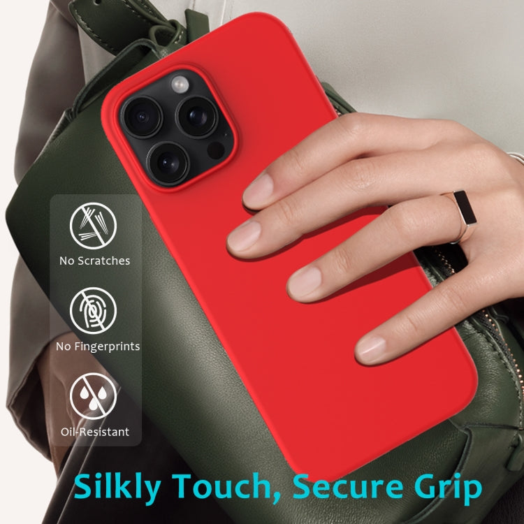 For iPhone 16 Pro Max Solid Color Silicone Phone Case(Red)