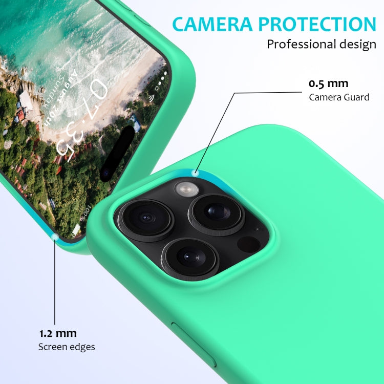 For iPhone 16 Pro Max Solid Color Silicone Phone Case(Green)