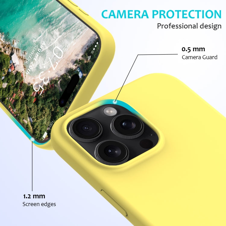 For iPhone 16 Pro Max Solid Color Silicone Phone Case(Lemon Yellow)