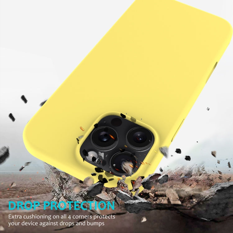 For iPhone 16 Pro Max Solid Color Silicone Phone Case(Lemon Yellow)