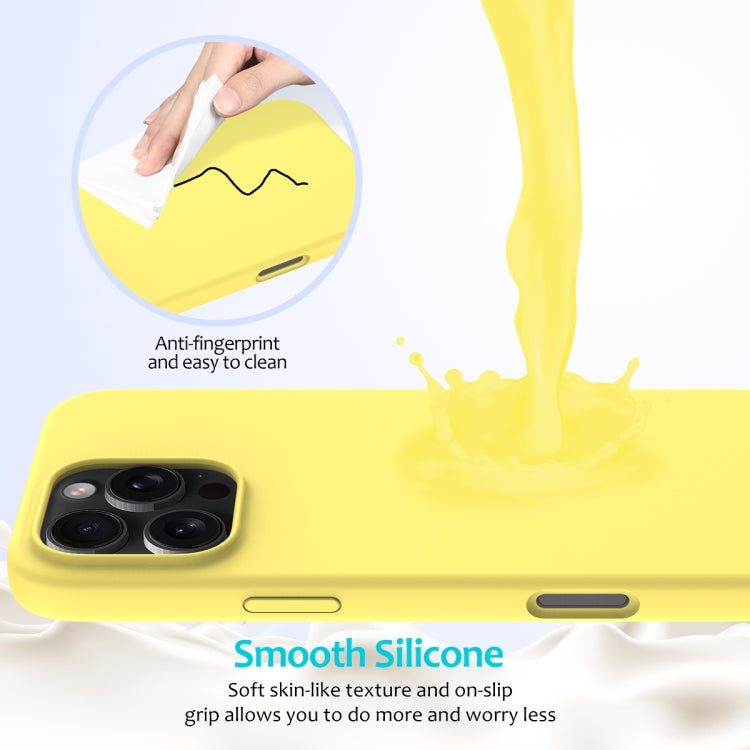 For iPhone 16 Pro Max Solid Color Silicone Phone Case(Lemon Yellow)