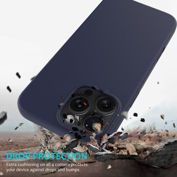 For iPhone 16 Pro Max Solid Color Silicone Phone Case(Midnight Blue)