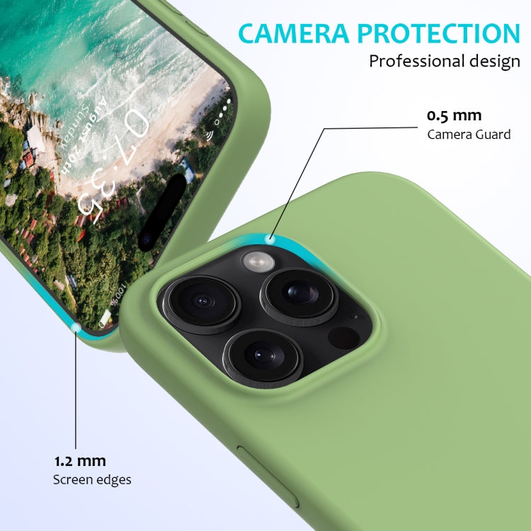 For iPhone 16 Pro Solid Color Silicone Phone Case(Mint Green)