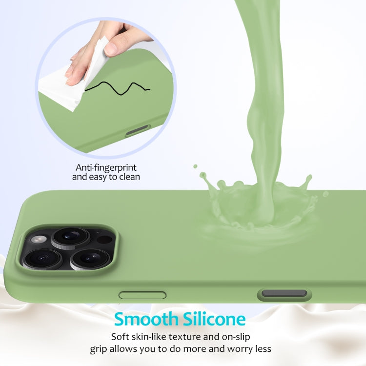 For iPhone 16 Pro Solid Color Silicone Phone Case(Mint Green)