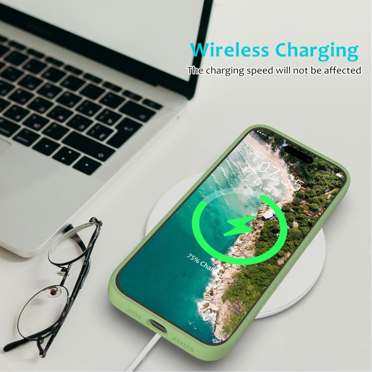 For iPhone 16 Pro Solid Color Silicone Phone Case(Mint Green)