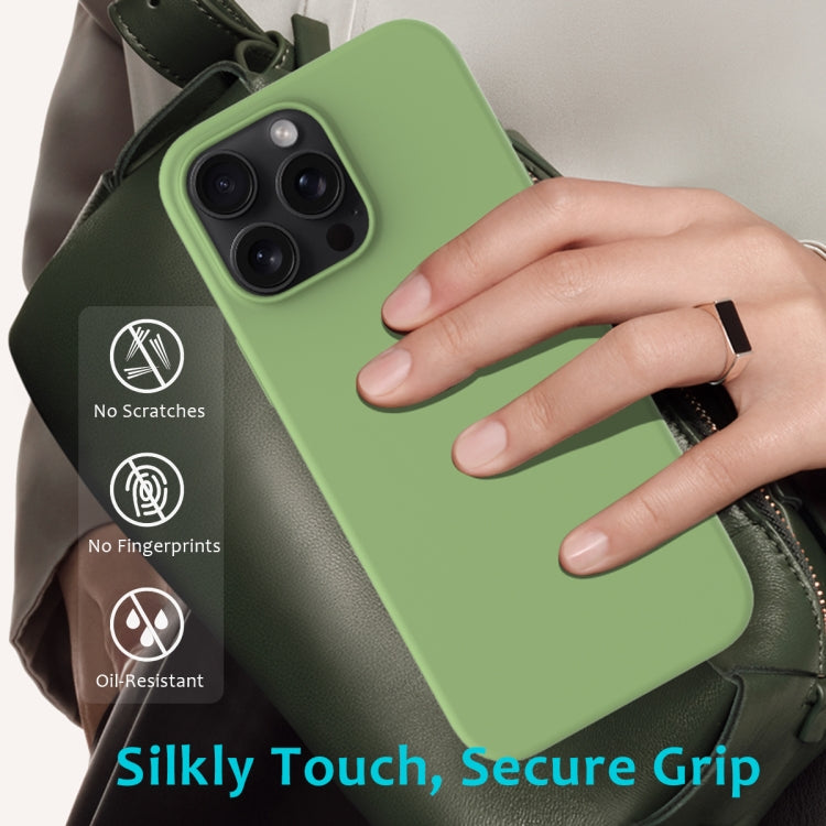 For iPhone 16 Pro Solid Color Silicone Phone Case(Mint Green)