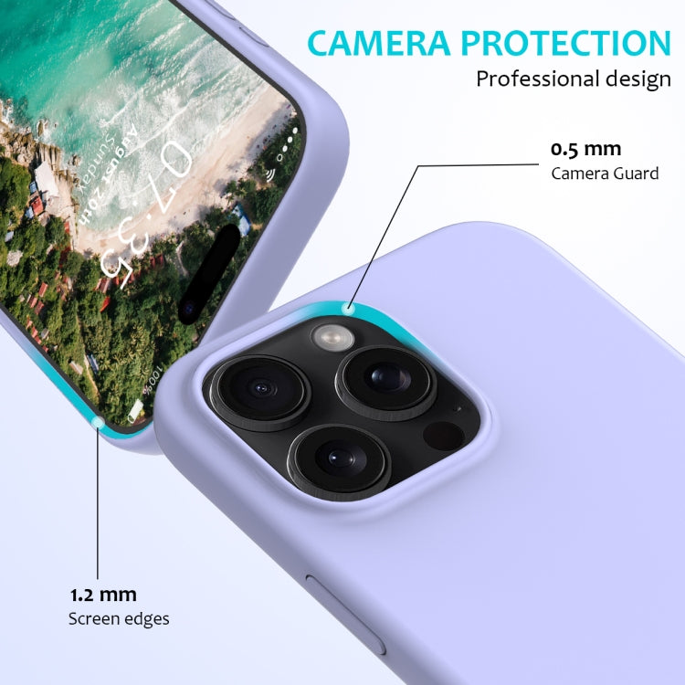 For iPhone 16 Pro Solid Color Silicone Phone Case(Purple)