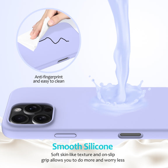 For iPhone 16 Pro Solid Color Silicone Phone Case(Purple)