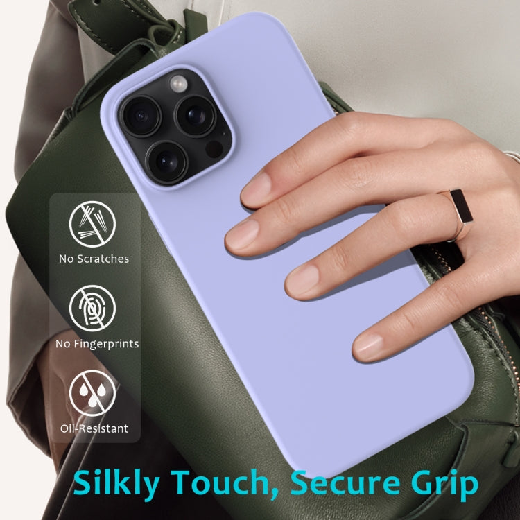 For iPhone 16 Pro Solid Color Silicone Phone Case(Purple)