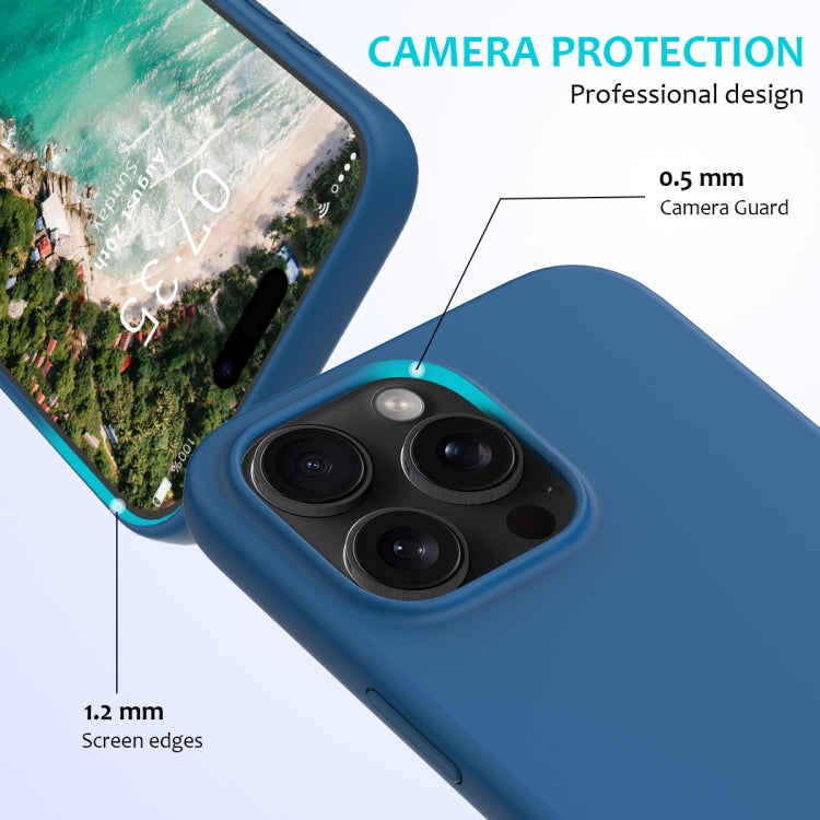 For iPhone 16 Pro Solid Color Silicone Phone Case(Cobalt Blue)