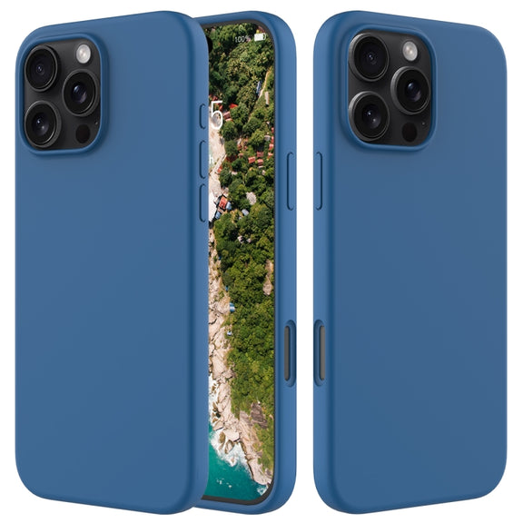 For iPhone 16 Pro Solid Color Silicone Phone Case(Cobalt Blue)