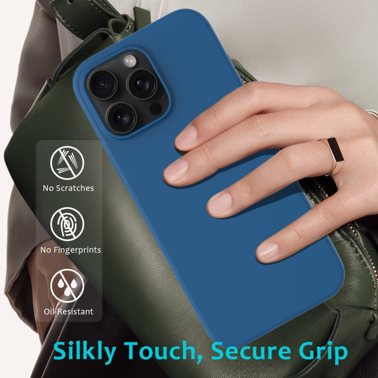 For iPhone 16 Pro Solid Color Silicone Phone Case(Cobalt Blue)