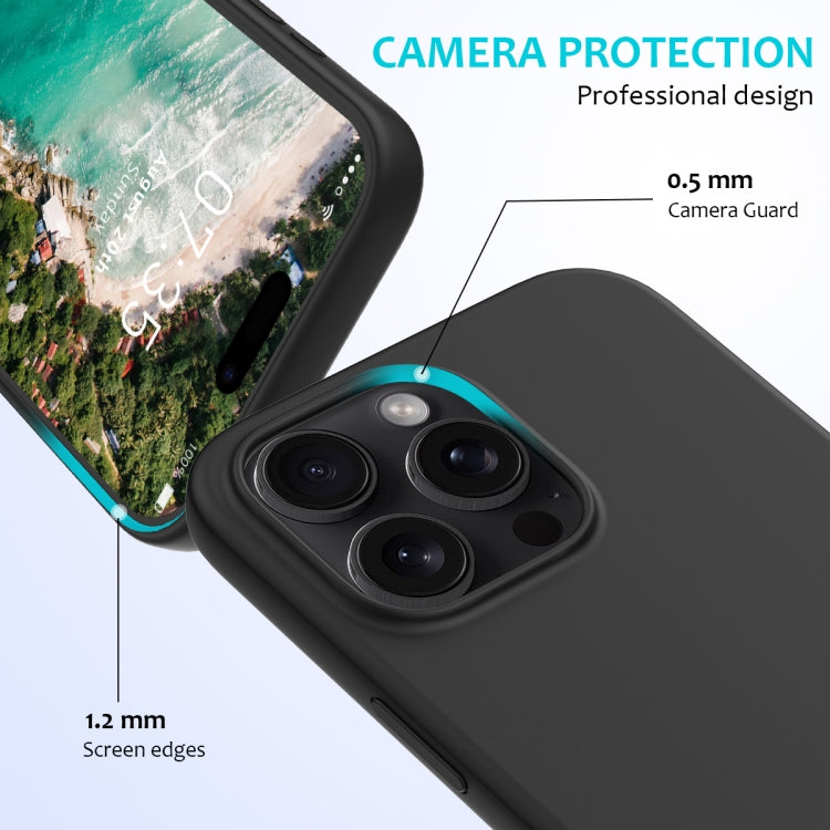 For iPhone 16 Pro Solid Color Silicone Phone Case(Black)