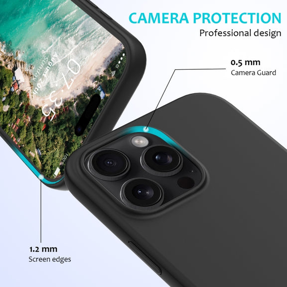 For iPhone 16 Pro Solid Color Silicone Phone Case(Black)