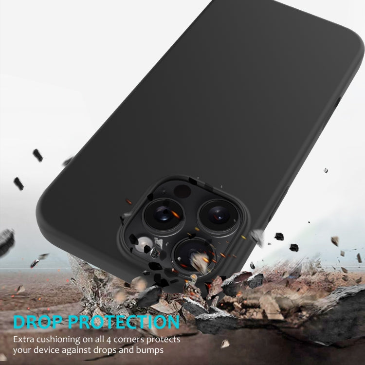 For iPhone 16 Pro Solid Color Silicone Phone Case(Black)