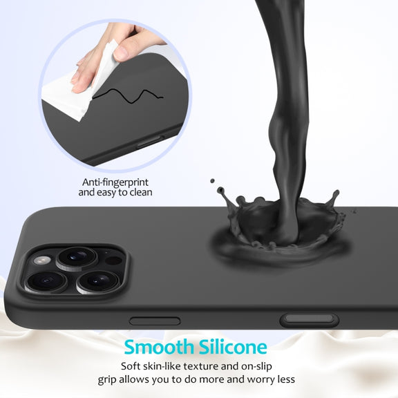 For iPhone 16 Pro Solid Color Silicone Phone Case(Black)