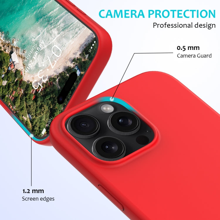 For iPhone 16 Pro Solid Color Silicone Phone Case(Red)