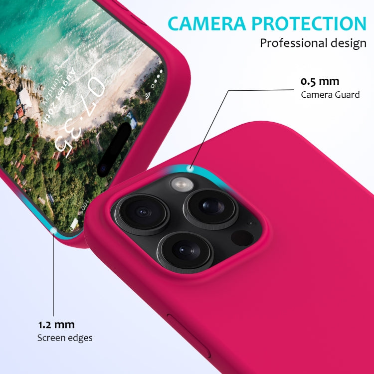 For iPhone 16 Pro Solid Color Silicone Phone Case(Rose Red)