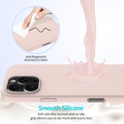 For iPhone 16 Pro Solid Color Silicone Phone Case(Sand Pink)