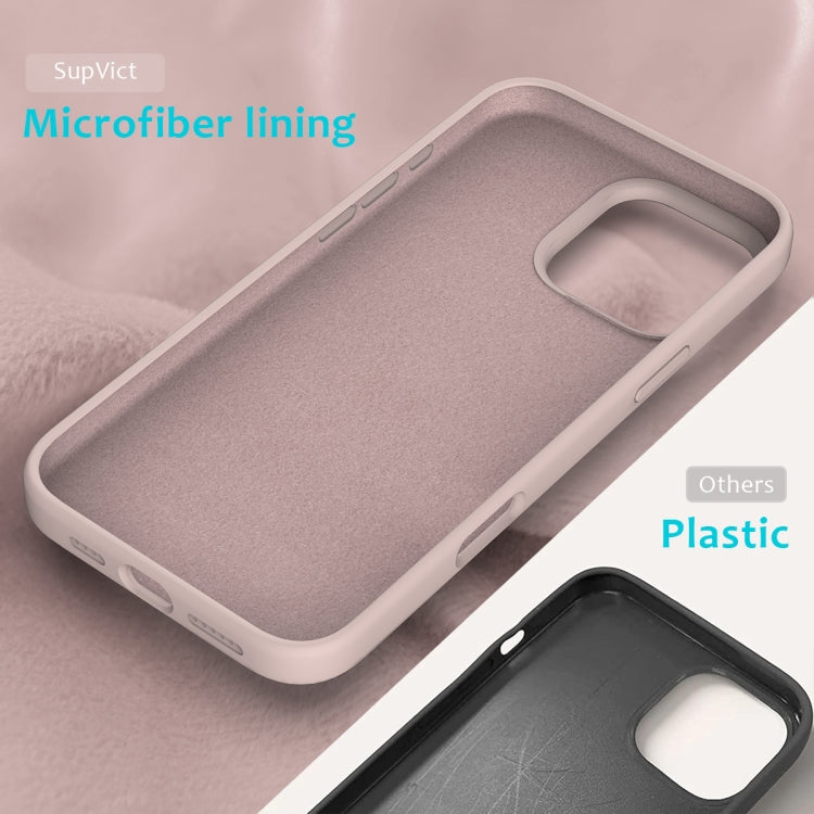 For iPhone 16 Pro Solid Color Silicone Phone Case(Sand Pink)