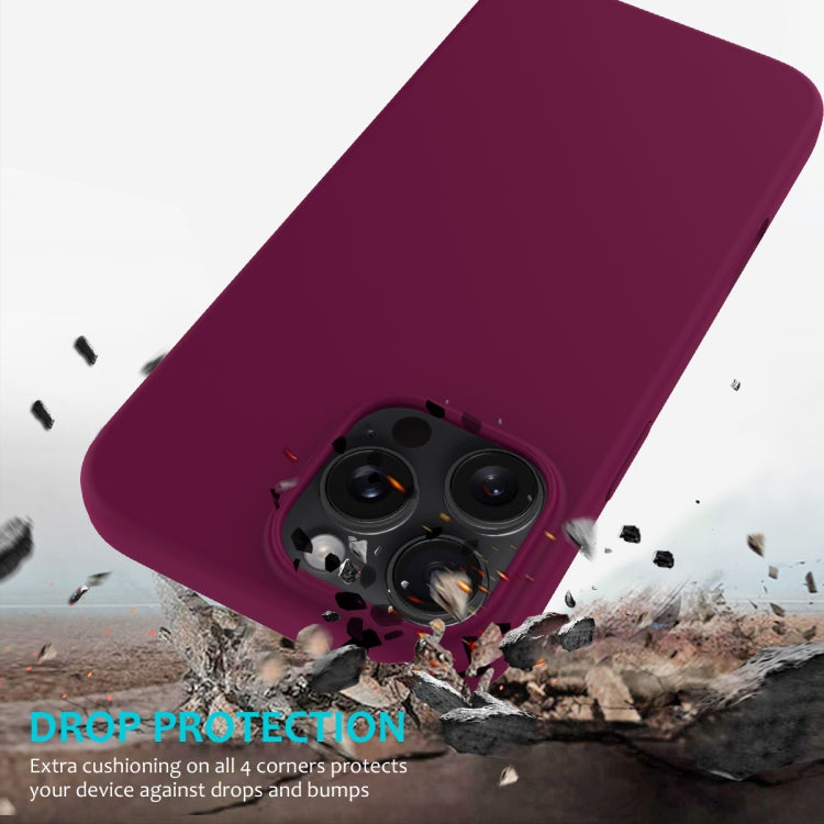 For iPhone 16 Pro Solid Color Silicone Phone Case(Violet)